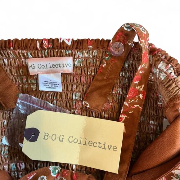 B.O.G. Collective Brown Floral Button - Picture 3 of 3